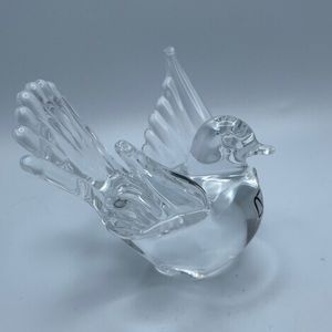 Murano Italy Hand Blown Clear Bird In Flight By V. Nason & Co.